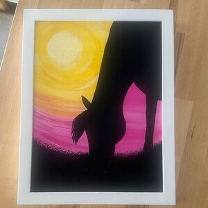 Framed Horse Silhouette Art